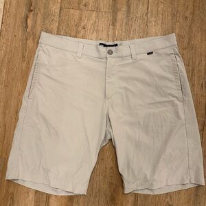 Travis Mathew Gray Pinstripes Casual Flat Front Shorts